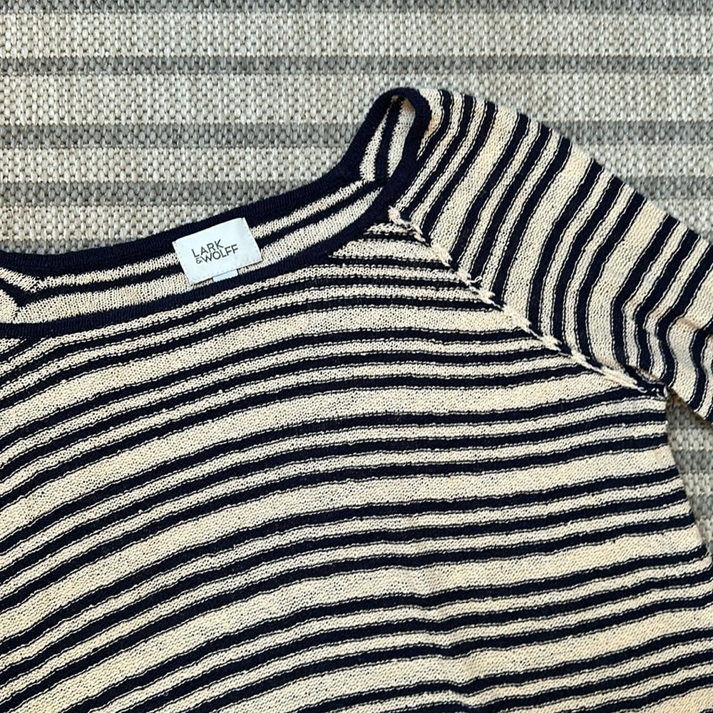 Lark & Wolff Boatneck Cotton Striped Sweater